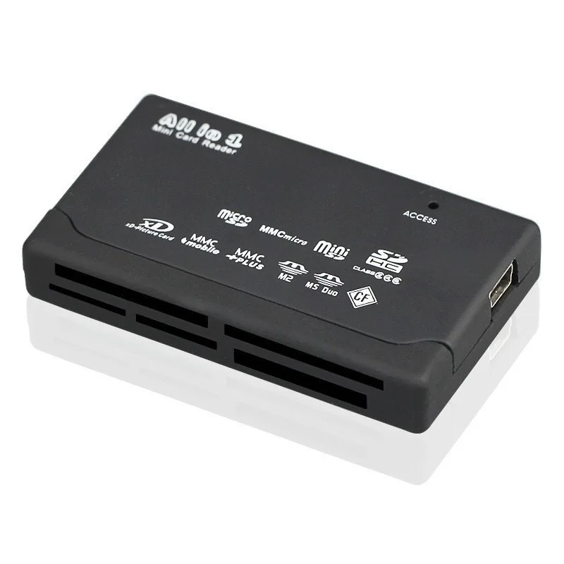 Usb 2.0 Mini Memory Card Reader, Multifunctional All In One Card Reader,, 480mbps, Tf, M2, Xd, Cf, Micro Sd