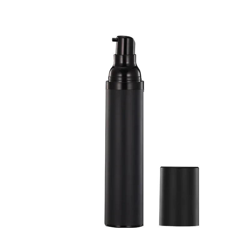 Black Lightproof Airless Lotion Travel Bottle with Vacuum Pump (Available in 15ml, 30ml, 50ml)