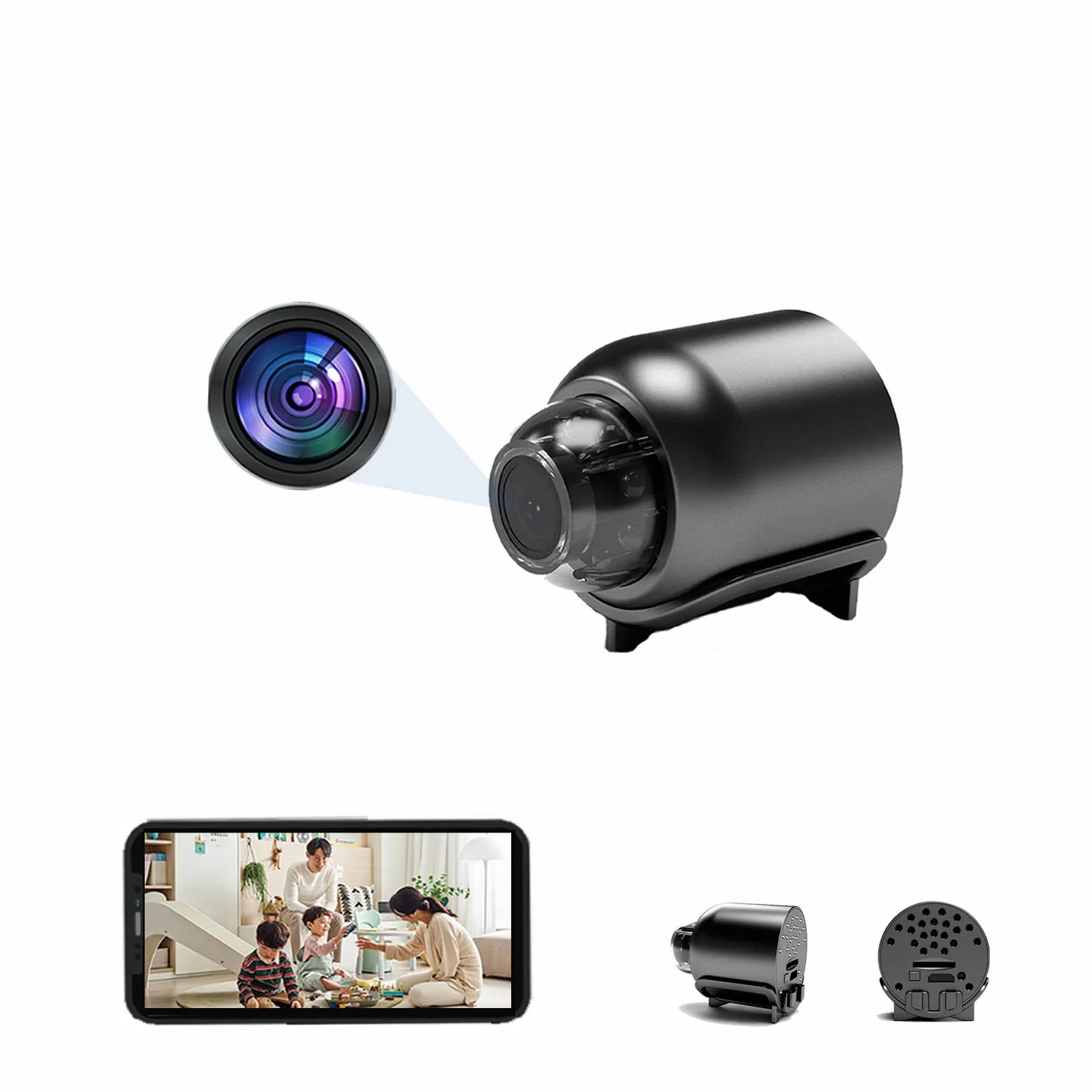 

WiFi Mini Camera for Home & Office Surveillance, secret Camera with Remote View - HD Small Cam with APP supports iOS & Android