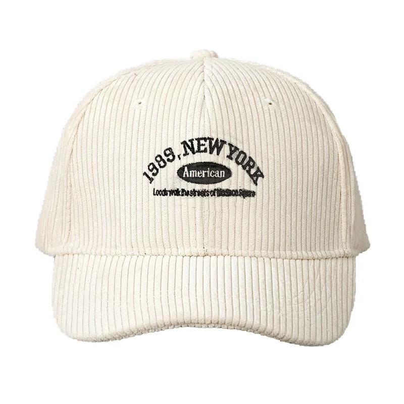 Corduroy Retro Corduroy Baseball Cap für Herren und Damen, Vintage, verstellbar, Dad Cap, Buchstabenstickerei, Unisex, modische Streetwear, Alltagshut