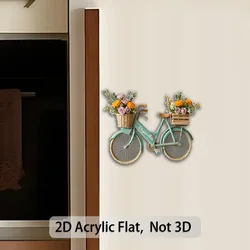 Bike - Shaped 2D Flat Fridge Magnet - Fun Kitchen Decoration (1pc)