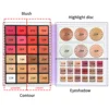 48 Colour Paper Palette Blush Concealer Highlighter Contour Eyeshadow 4in1 Set with Makeup Brushes Stage Professional Makeup Set 3
