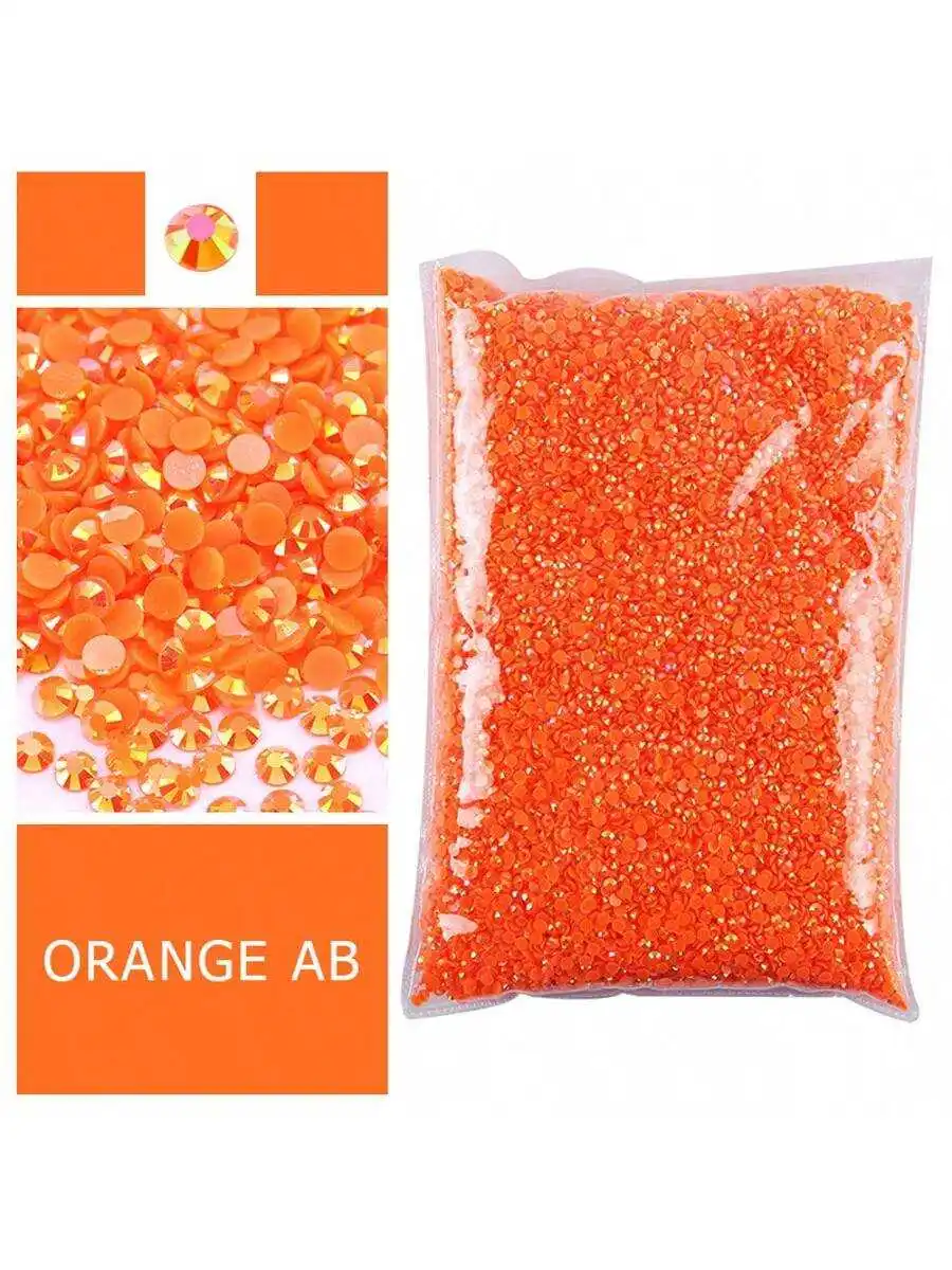 Wholesale Jelly Color Transparent AB Faceted FlatBack Resin Rhinestones for Nail Art and Garment Decoration