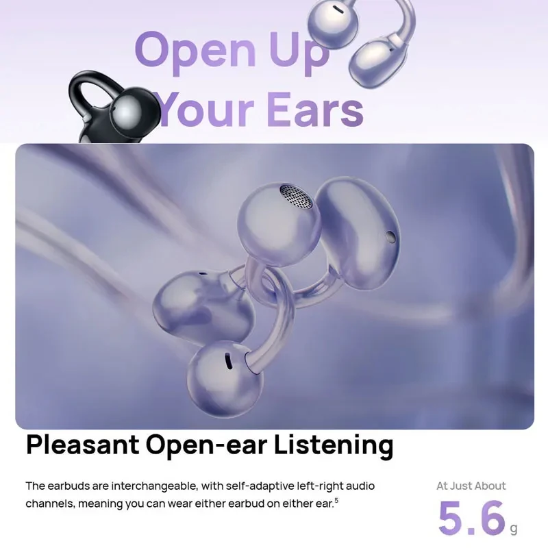 Auricolari Bluetooth Open Ear, Cuffie Wireless con Audio Hi-Fi, Comodi e Perfetti per Corsa/Gaming - immagine 3