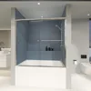 Shower Door, 60 in. W X 57 in. H, Double Sliding Bathroom Showers Doors, Clear Tempered Glass, Chrome Finish, Tub Shower Door 2