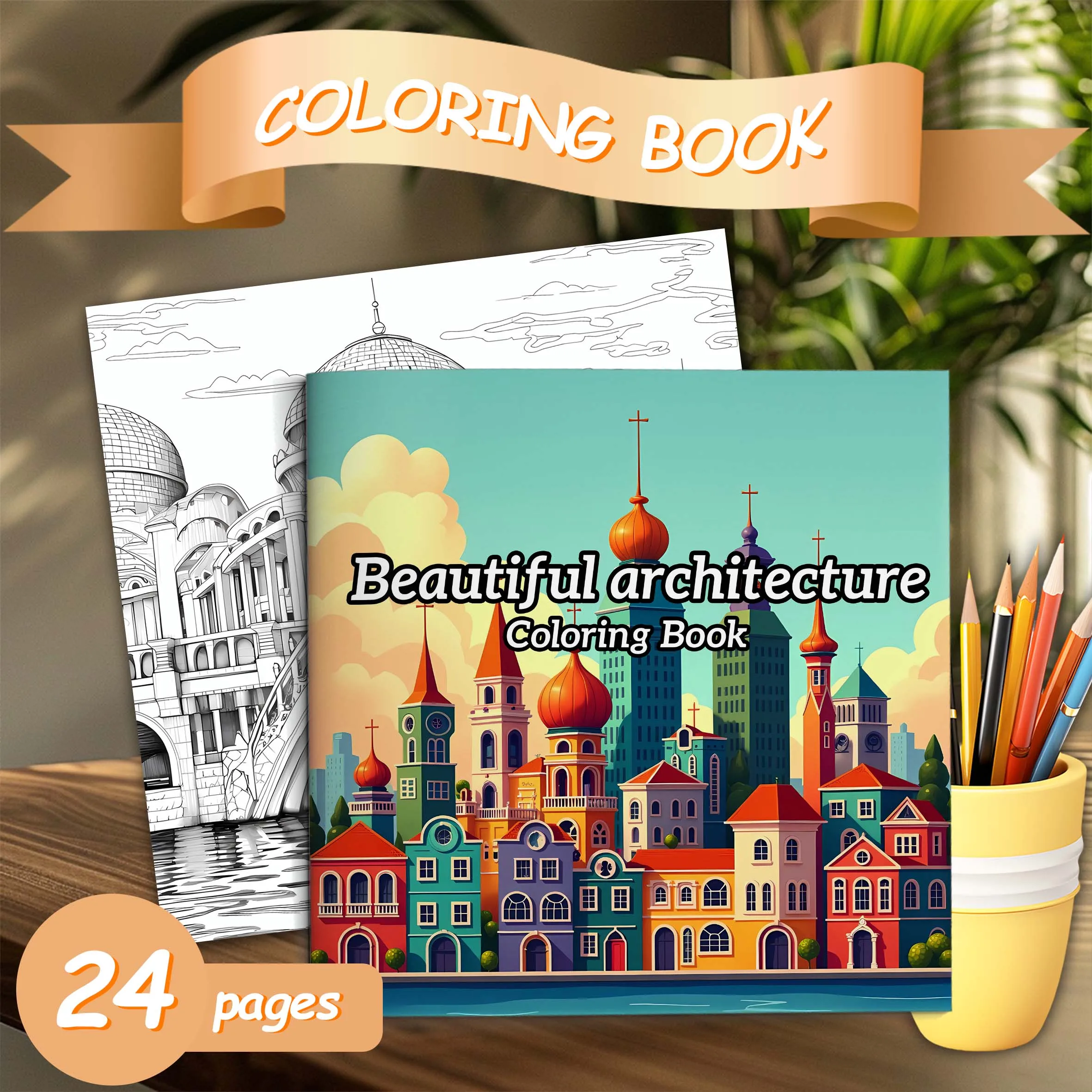 Beautiful Architecture Coloring Book 24pages of House Adult Picture ...