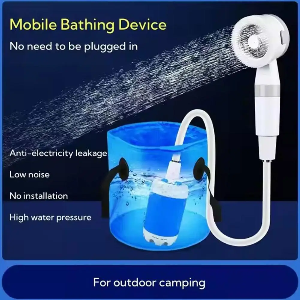 Outdoor Portable Shower, Rechargeable Electric Shower with Digital Display Pump, Camping Wireless Shower Camping Equipment