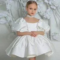 Robe de princesse à manches bouffantes pour filles, jupe complète en tulle, robe de demoiselle d'honneur et de fête d'anniversaire pour recitalies, mariages et Occasions spéciales 1