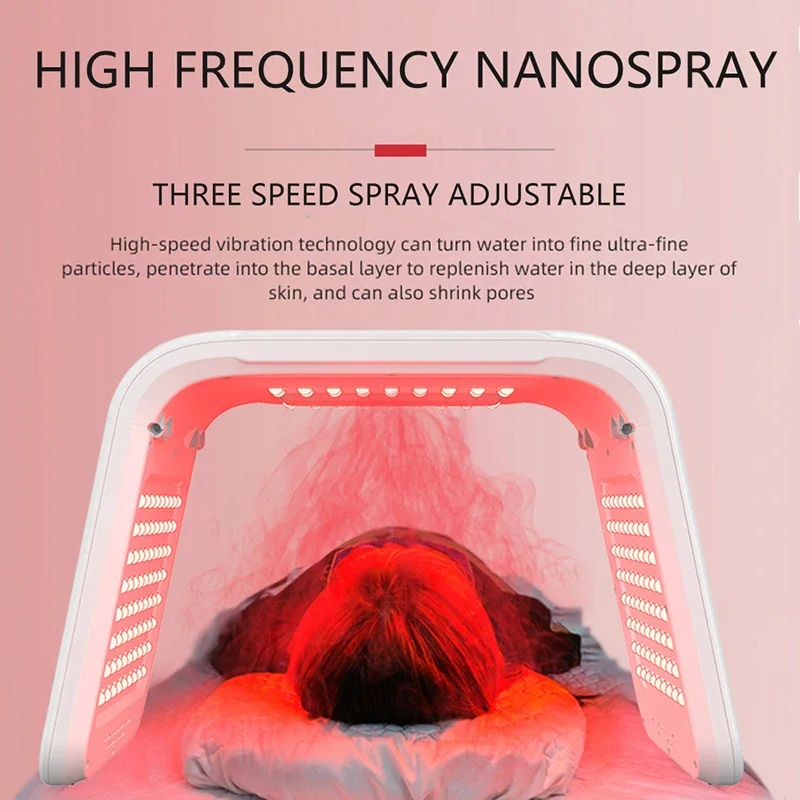 7 Colors LED Photon Machine With Nano Spray Beauty Salon Home Use Face Body LED Mask PDT Machine Skin Hydrating SPA Skin Care led facial mask