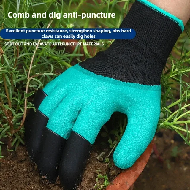 1-10Pairs Gardening Gloves with Claws  Latex Work Gloves Waterproof Anti Slip Durable Planting Digging Outdoor Work Gloves 3