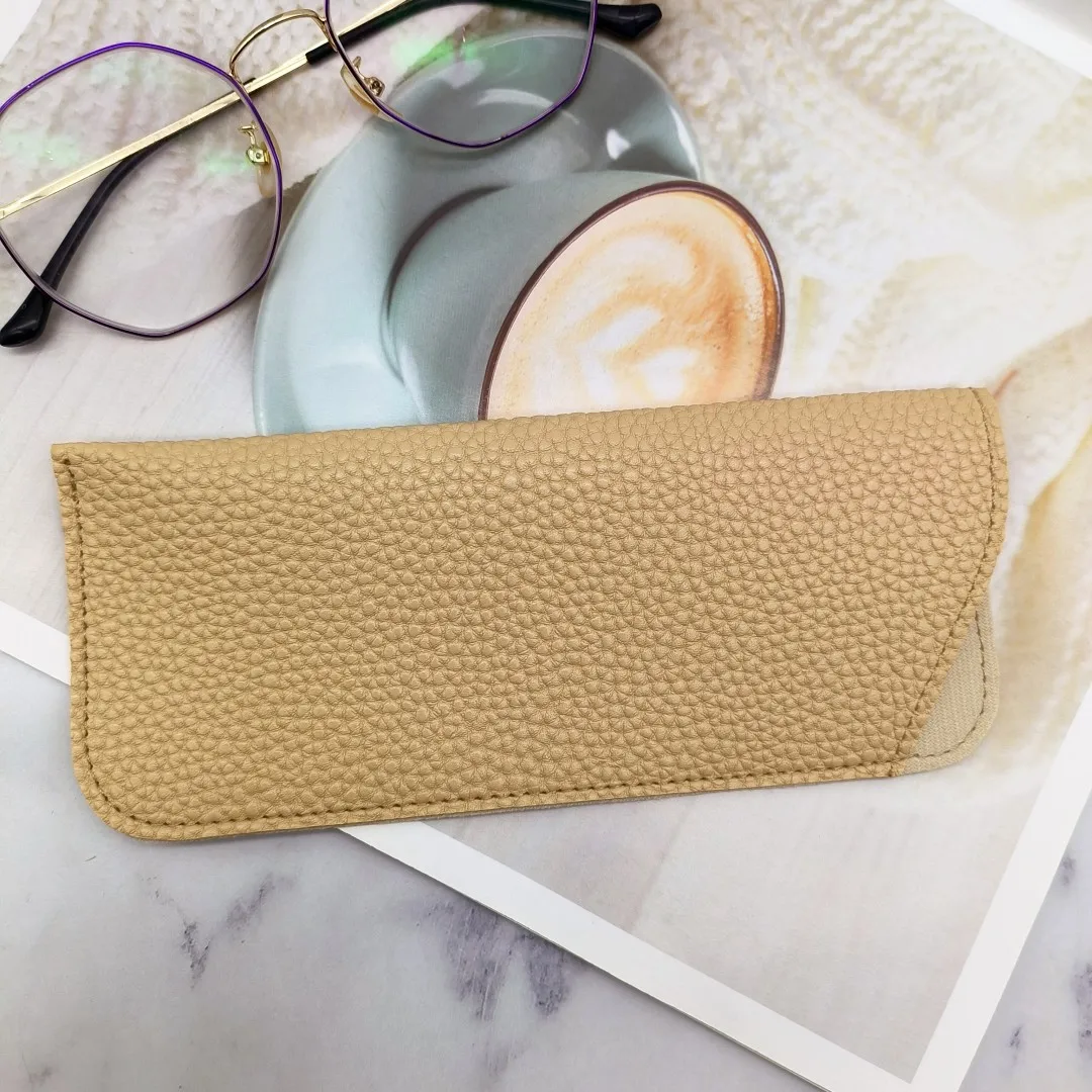 Lychee Pattern Water-Resistant PU Leather Eyewear Case - Durable & Easy to Maintain