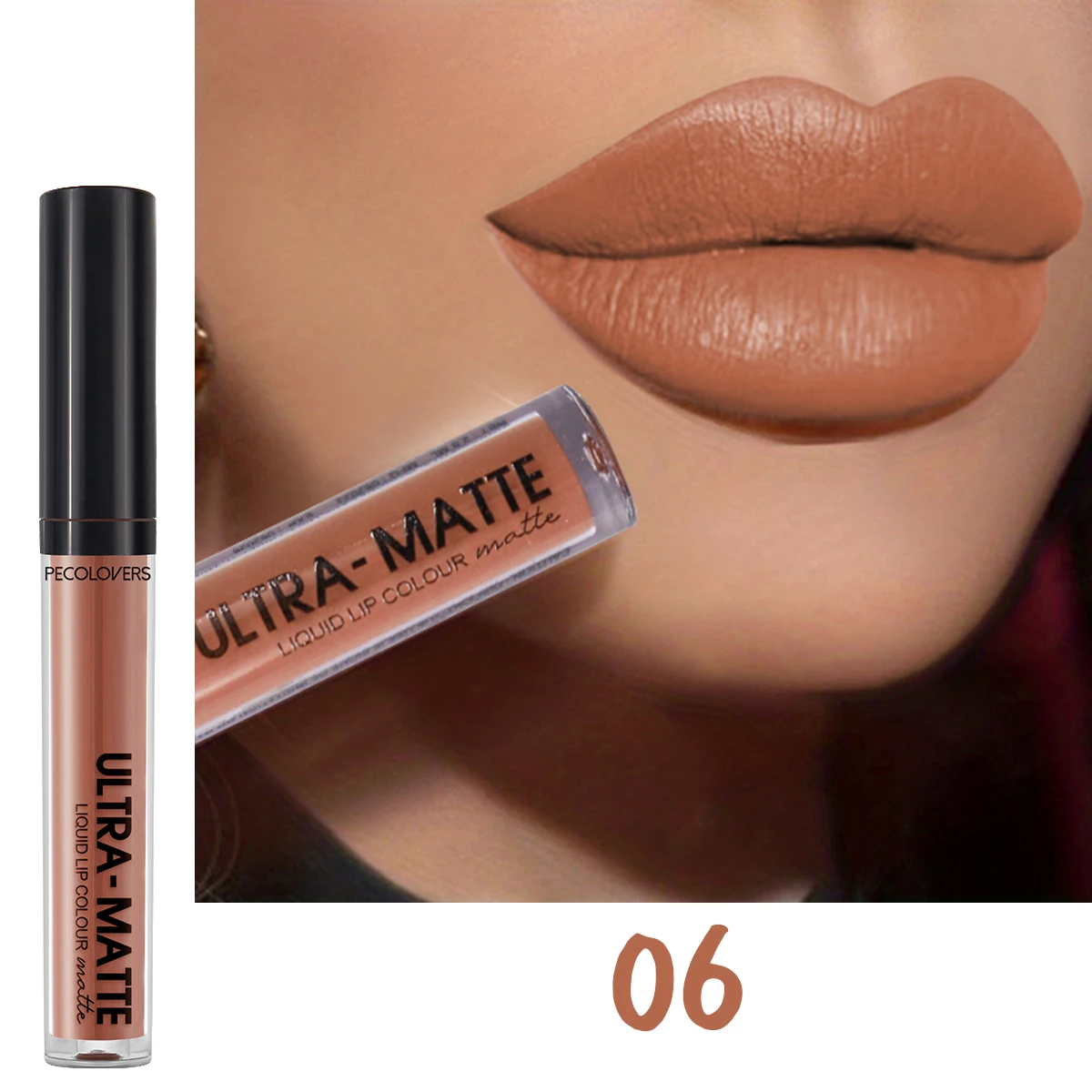 Velvet Mate Long-Lasting Waterproof Matte Lip Gloss in Nude Brown Red