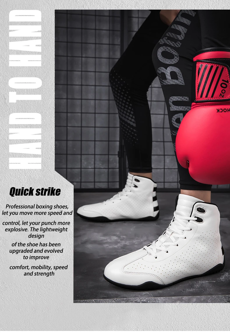 Description Picture 5 of itemwomen Men Boxing boots Wrestling Shoes gear Combat Sneakers gym equipment training fighting boots