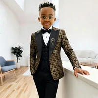 Costume de Cérémonie Floral pour Garçons 3 Pièces – Smoking de Mariage, Veste Formelle Simple Boutonnage, Gilet et Pantalon – Ensemble Blazer Enfant Coupe Slim 5