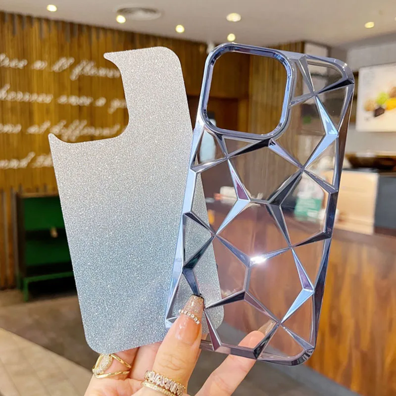 Gradient Glitter Plating Back Cover Phone Case