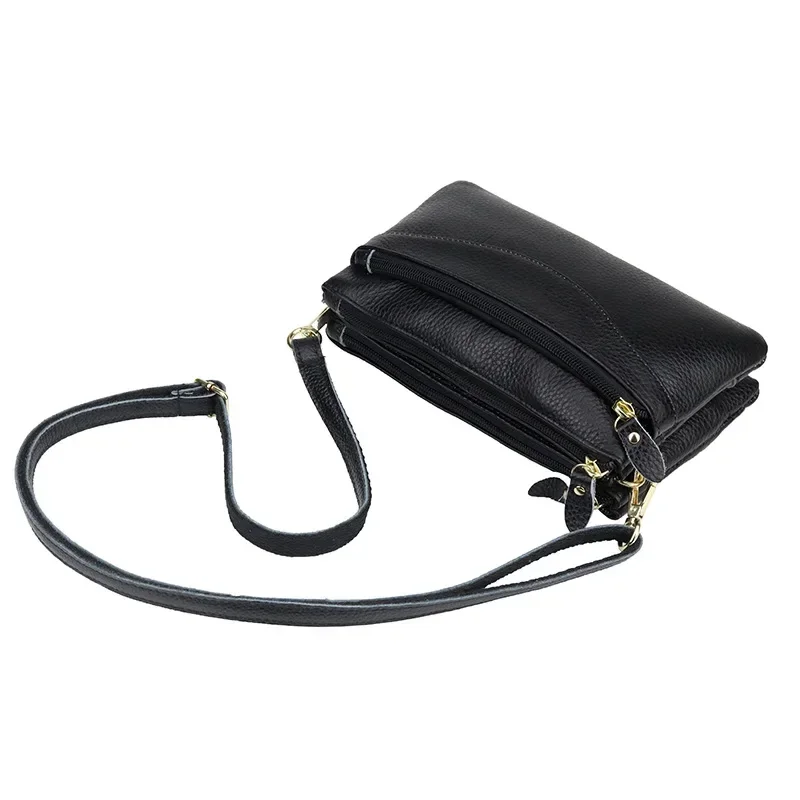 Genuine Leather Women Crossbody Bag Small Shoulder Handbags Casual Wristlet Clutch Purse Large Capacity Messenger Bags for Women crossbody bag women handbags leather shoulder bag