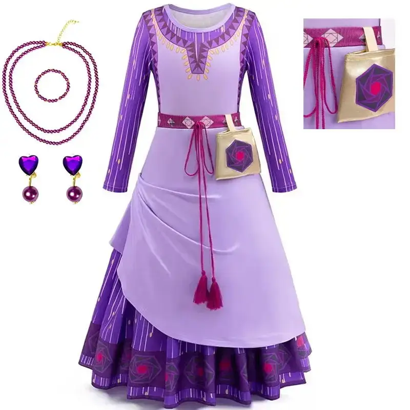 2024 wish Asha Garment Girl dress Halloween role play Clothing Christmas Children Wear 2 – 12 years old Party dress Jia Children ‘s Age Clothing 4PS