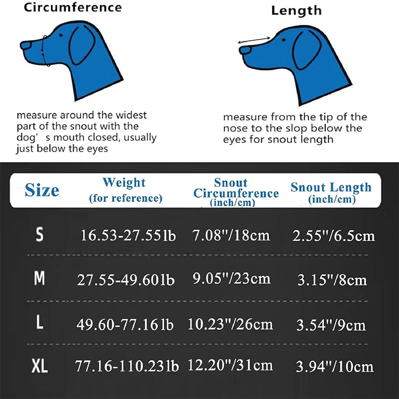 Dog Mouth Cover, Adjustable Pet Muzzle (with Reflective) for Large Dogs, Medium Dogs, Small Prevents Tearing and Biting
