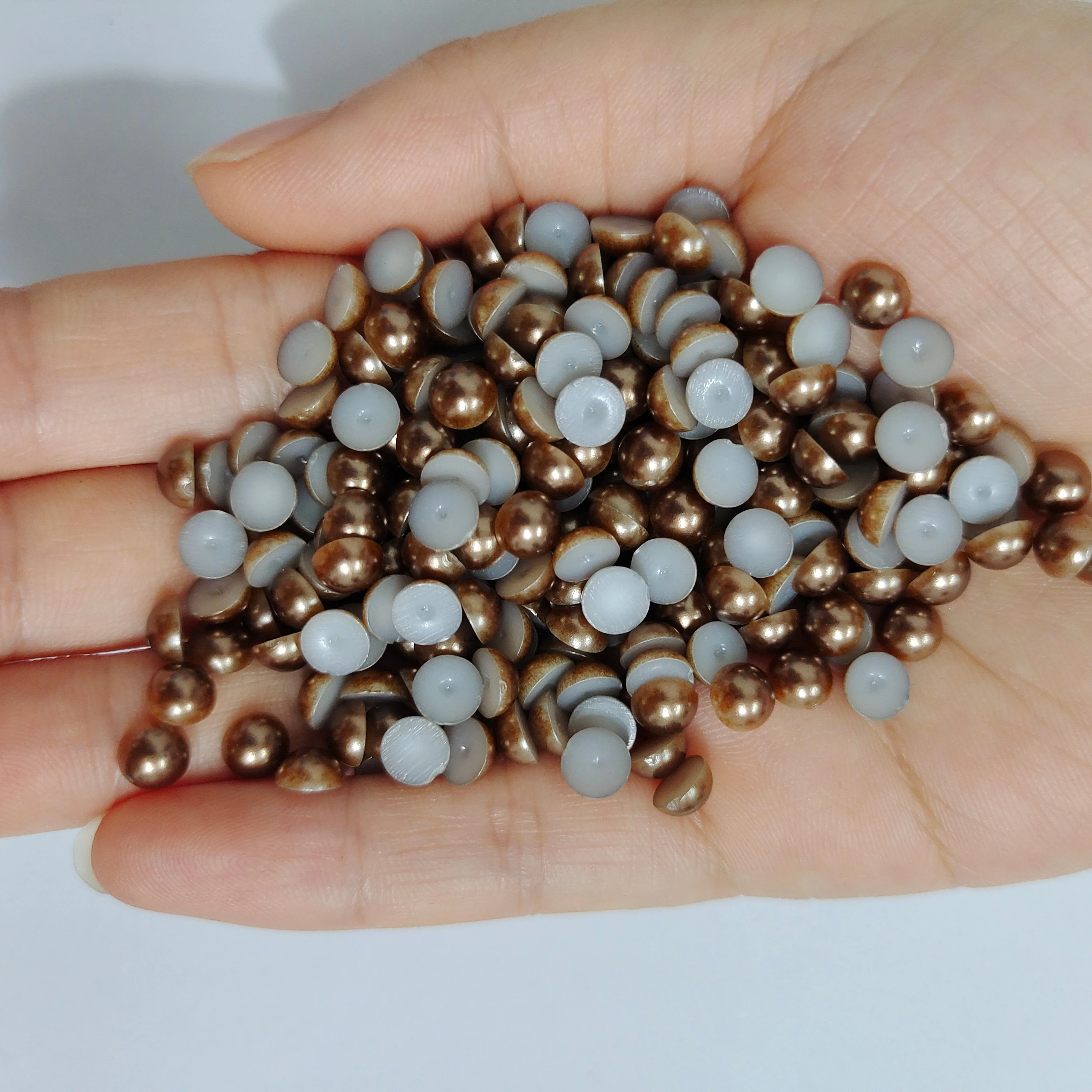 Assorted Sizes Multicolor ABS Half Round Plastic Pearl Flat Back Rhinestones for Nail Art and Jewelry Crafting