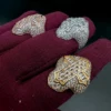 Aokaishen Cross Finger Ring Full Iced Out Zircon Prong Cubic Zirconia Fashion Luxulry Women Hip Hop Jewelry 3