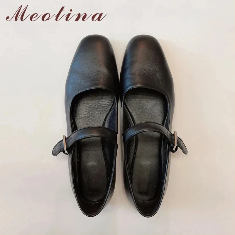 

Meotina Women Mary Janes Round Toe Flats Buckle Glove Shoes Concise Design Ladies Fashion Casual Shoes Spring Autumn Black 40