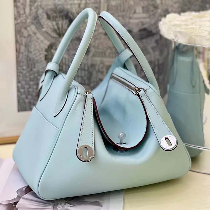 XHTY Leather 26cm Shoulder Bag Handbag For Women Swift Soft Head Leather Fashion Large Volume Texture Doctor Bag - 图片 6