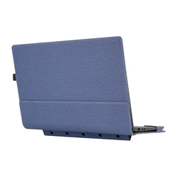 Premium PU Leather Foldable Cooling Laptop Case Cover for Slim 7i (14 Gen 10) (Dark Blue)