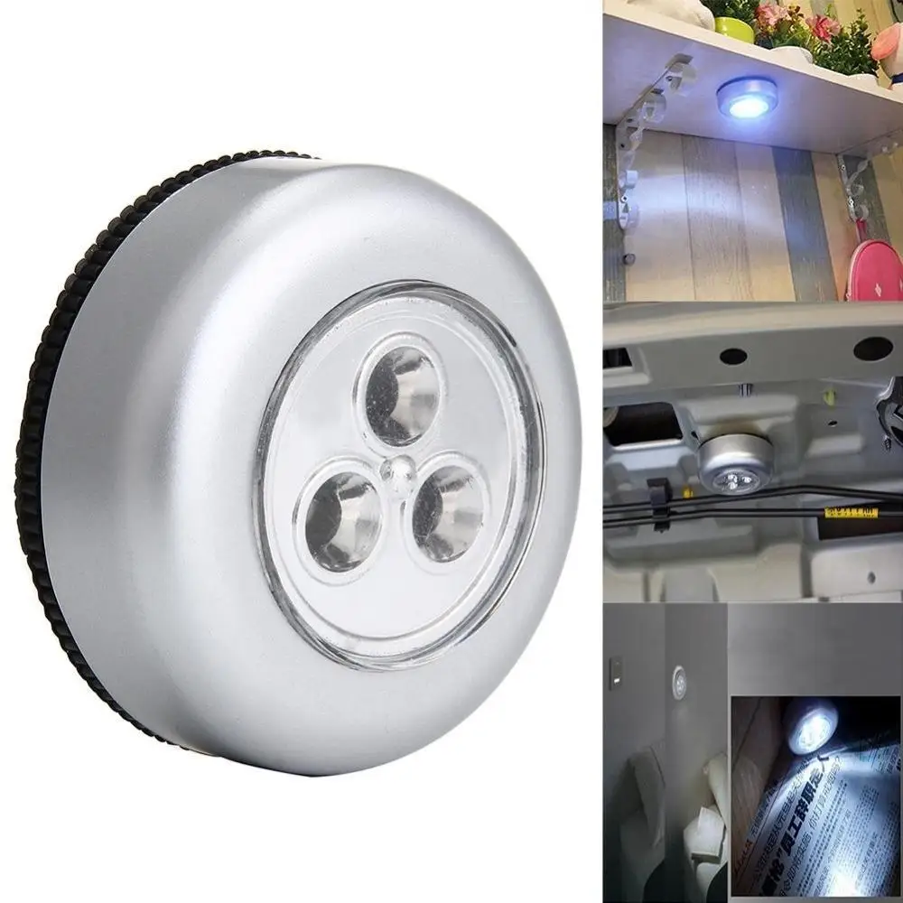 Home Decorations Lamp 1 Pcs 3 LED Battery Powered Stick Tap Touch Lamp Light Wall Kitchen Closet Lighting battery lamp