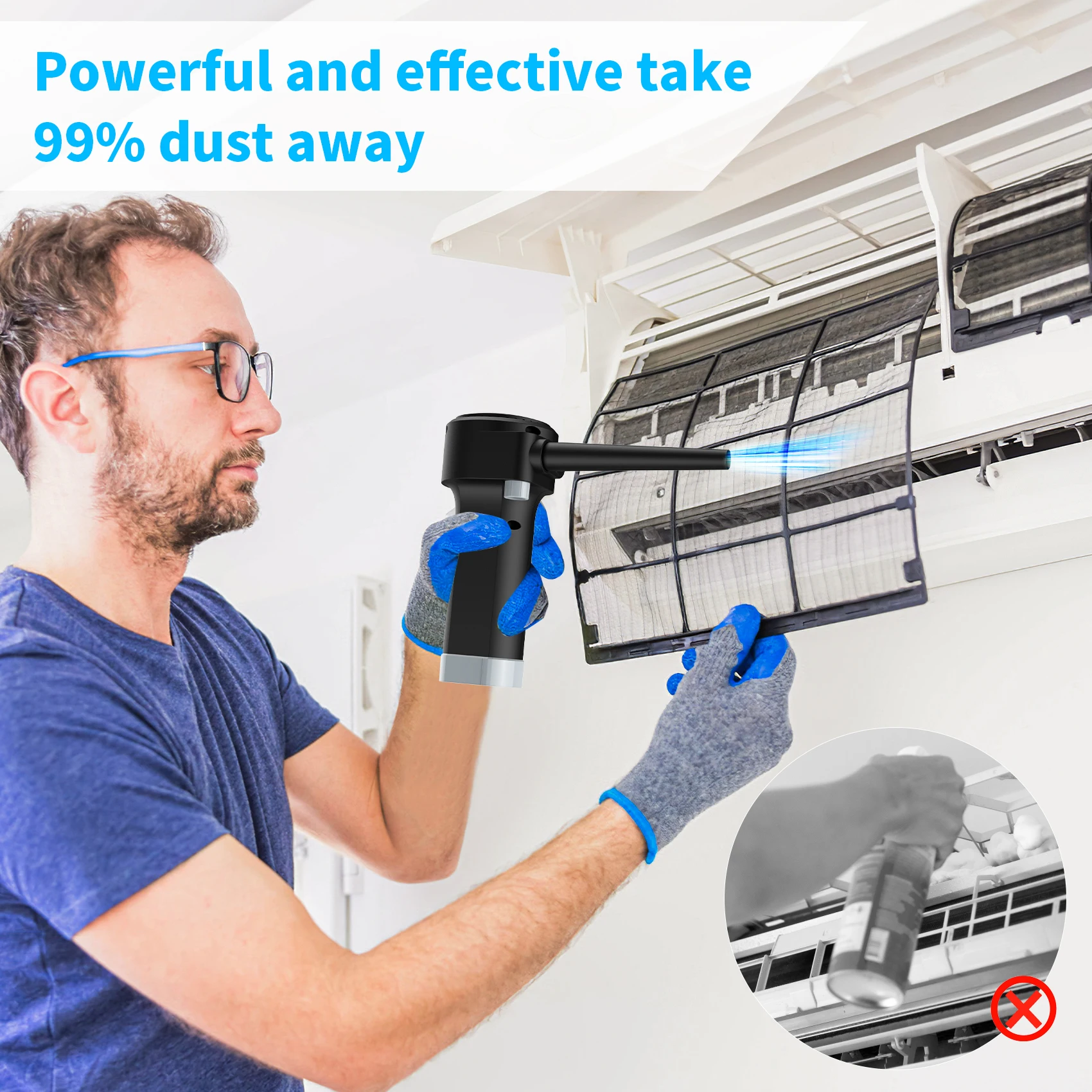 Electric Air Duster chargeable,Compressed Air Cans USB,Cordless Air blower Cleaning Dust,Laptop Cleaner, Computer PC canned air 6