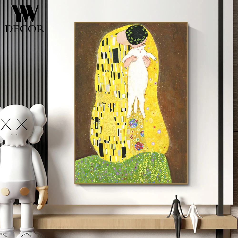 

Abstract Oil Paintings On Canvas Painting Wall Art Cuadros Classic Artist Gustav Klimt Kiss Picture For Living Room Decor