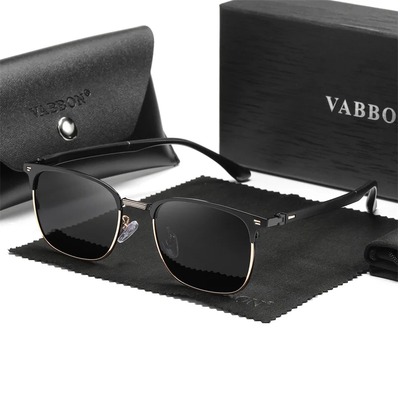 Men Big Frame Polarized Sunglasses Driving Sunscreen Sunglasses Stylish Simple Retro Car Glasses 9376