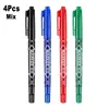 4/8Pcs Dual Tip Waterproof Oil Ink Permanent Paint Art Marker Fineliner Pen 0.5mm 1.0mm Office School Writing Drawing Stationery 4