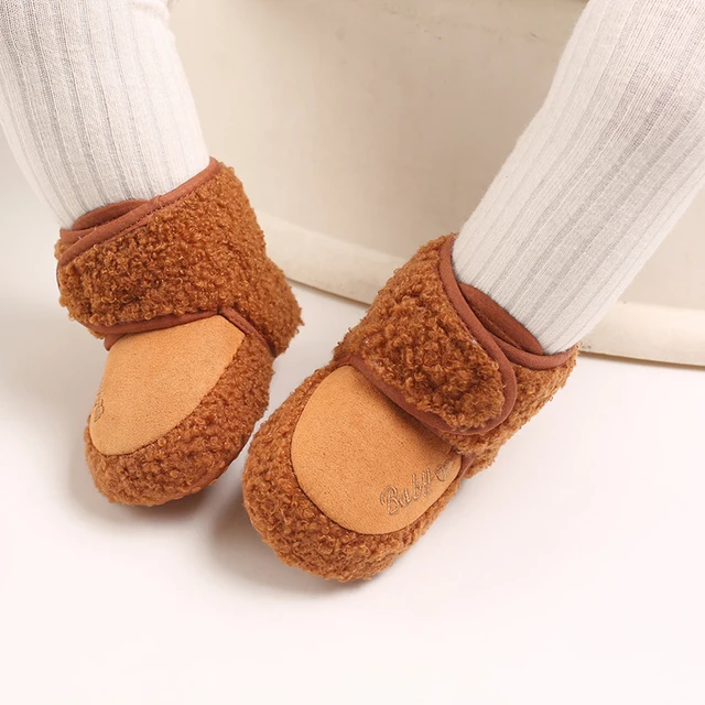 1 Pair of Baby Winter Shoes for Newborn 0-18 Month First Walkers Soft Cotton Anti-slip Floor Shoes Toddlers Middle Tube Boots 6
