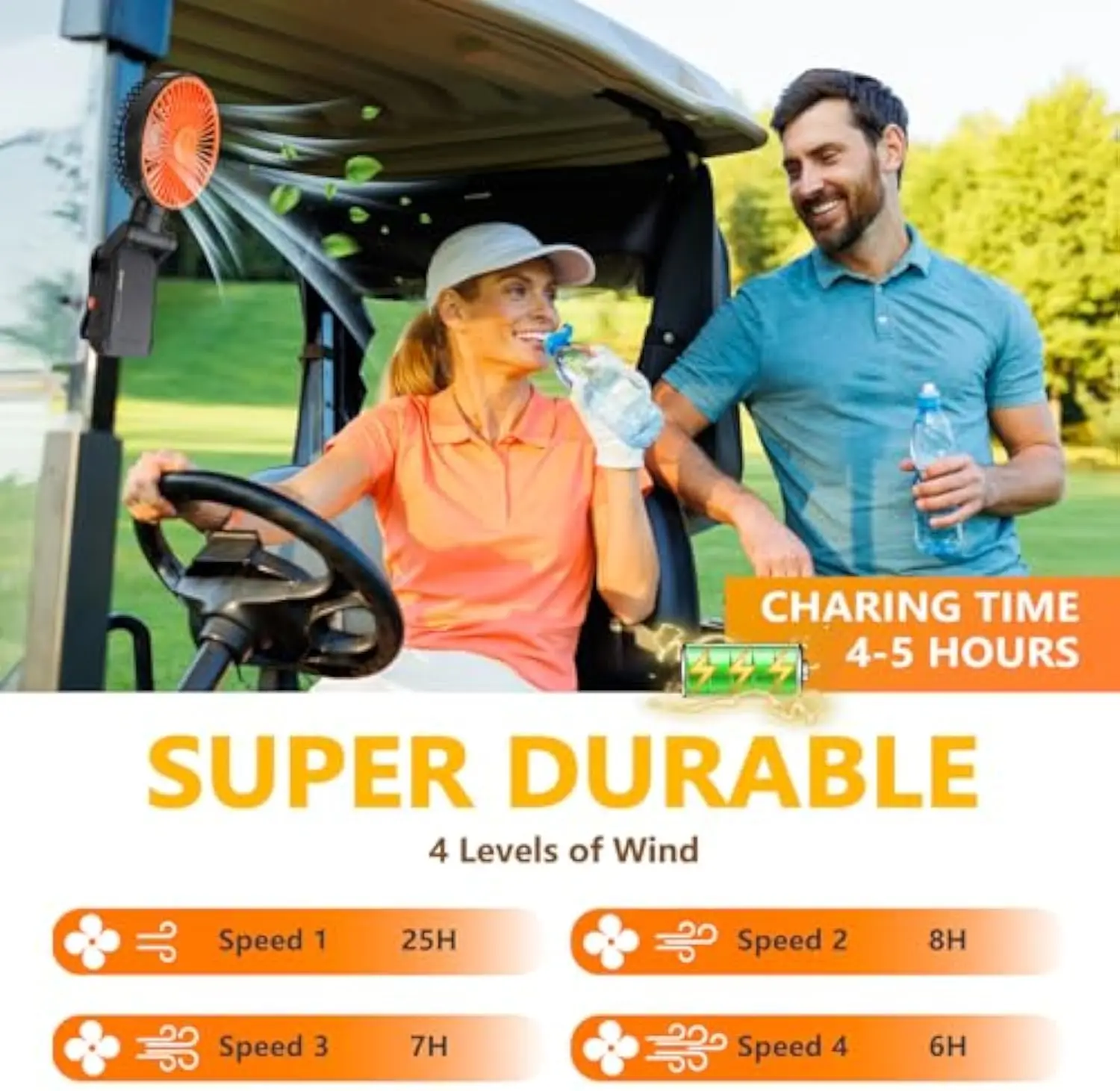 A20 4000mAh Rechargeable Outdoor Camping Fan Battery Operated Clip Fan with Light Folding Multifunction Magnetic Portable
