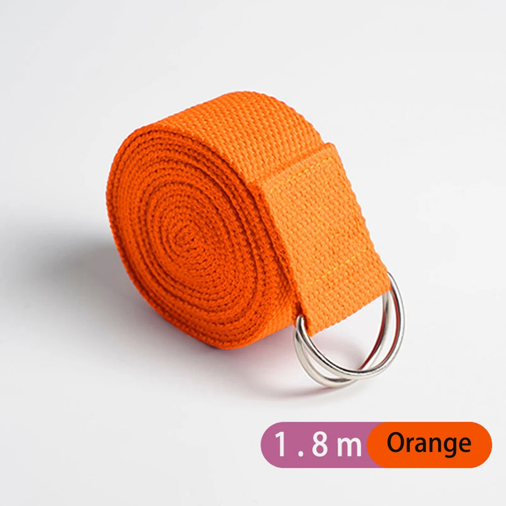 1Pc Yoga Strap For Yoga Pilates Ballet Dance With Adjustable D-Ring Buckle Cotton Belt For Fitness Daily Stretching Black