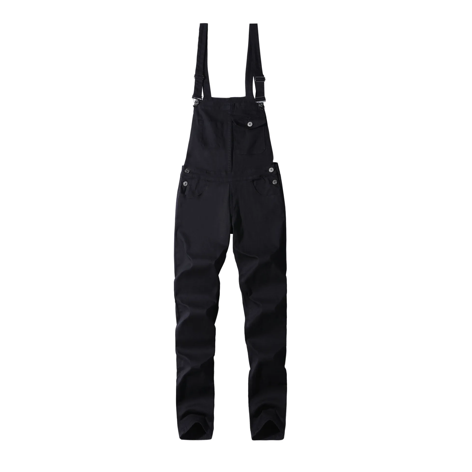 New White Denim Strap Pants Slim Streetwear Mens Jeans Overalls Spring Autumn Full Length Jumpsuits Mameluco Hombre Trabajo