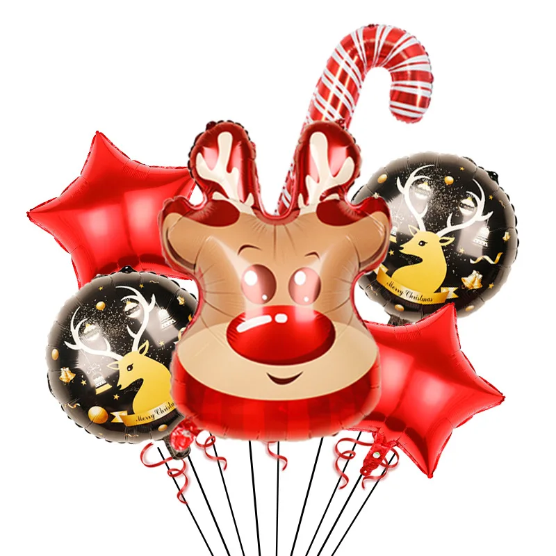 thumbnail image 1 of Globos navideños inflables 2025 de pie, Papá Noel, muñeco de nieve, juego de globos de papel de aluminio, suministros de decoración, decoración de Año Nuevo, 1 of 5