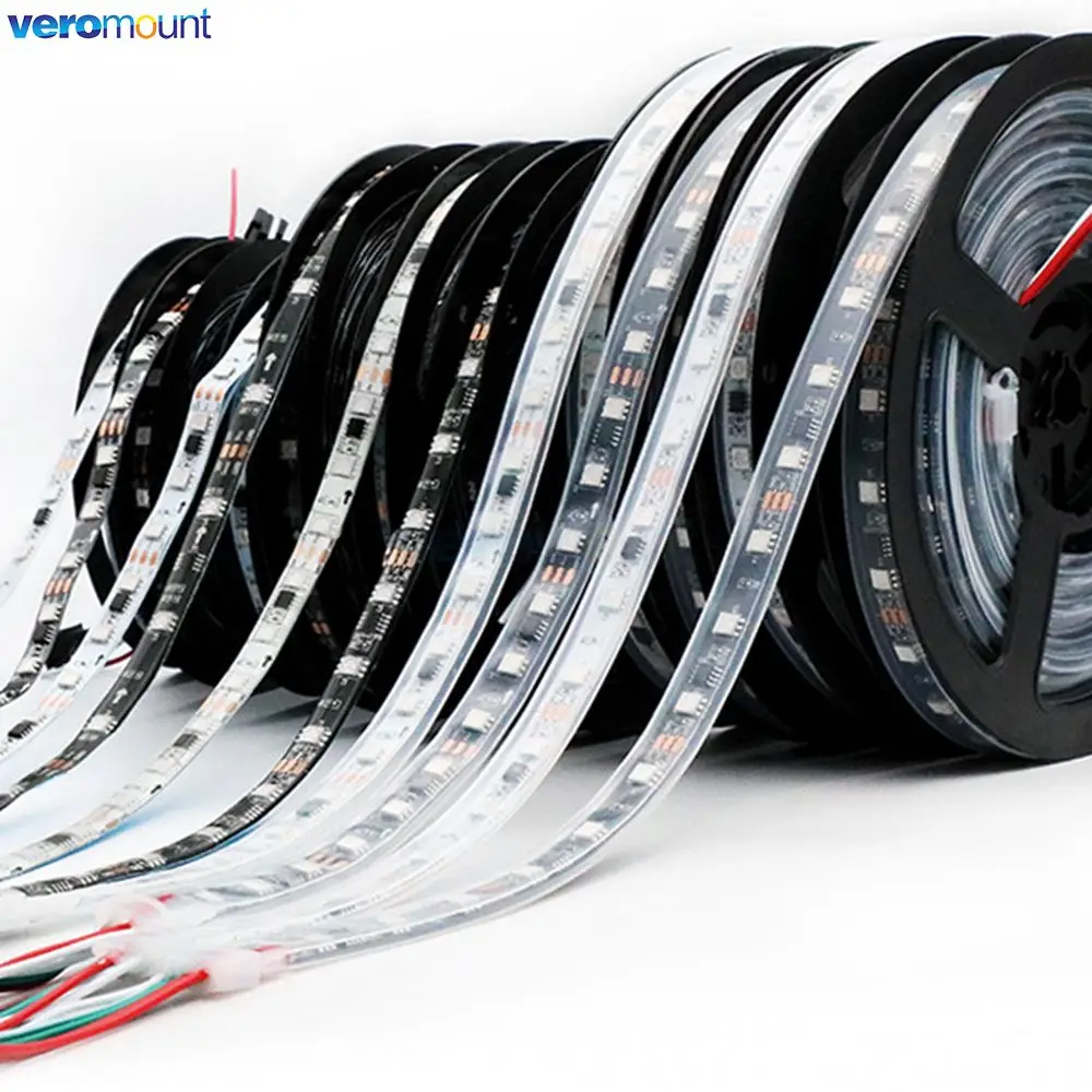 

5M DC 12V WS2811 5050 RGB Strip Light 30/48/60/72 Pixels Flexible Digital Led Tape Lights 1 Ic Control 3 For TV Room Decoration