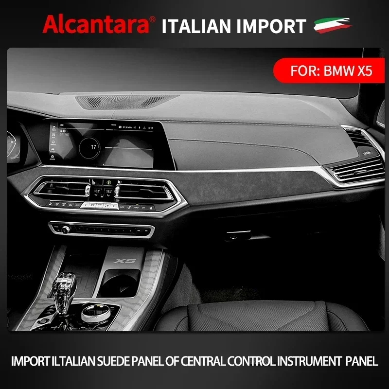 

Alcantara Suede Car Center Console Dashboard Instrument Panel Decoration Strip Stickers For BMW X5 2019 2020 2021 2022 2023