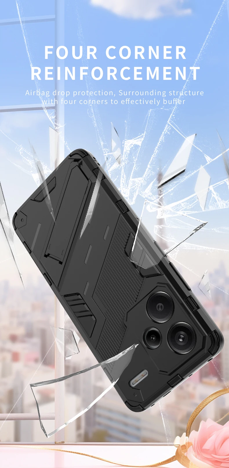 Stoßfeste Rüstungshülle für Redmi Note Plus 12 12S 12C 13C Schützen Sie die Rückseite für Xiaomi 13T Pro Mi 13 Lite 5G Telefonabdeckung_voghion.com