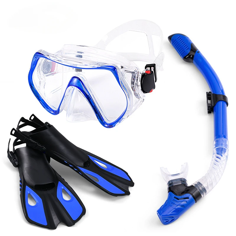 New Diving Snorkeling Mask Fins Dry Three-Piece Snorkeling Suit Equipment  Diving Swimming Fins Suitable For Adult Men and Women - AliExpress