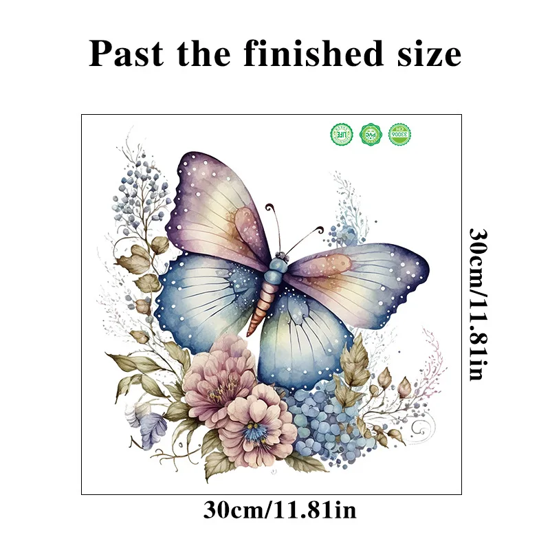 Floral Butterfly Wall Stickers Removable Self-Adhesive Decor for Girls Room Nursery Bathroom Flower Garden Mural Decals