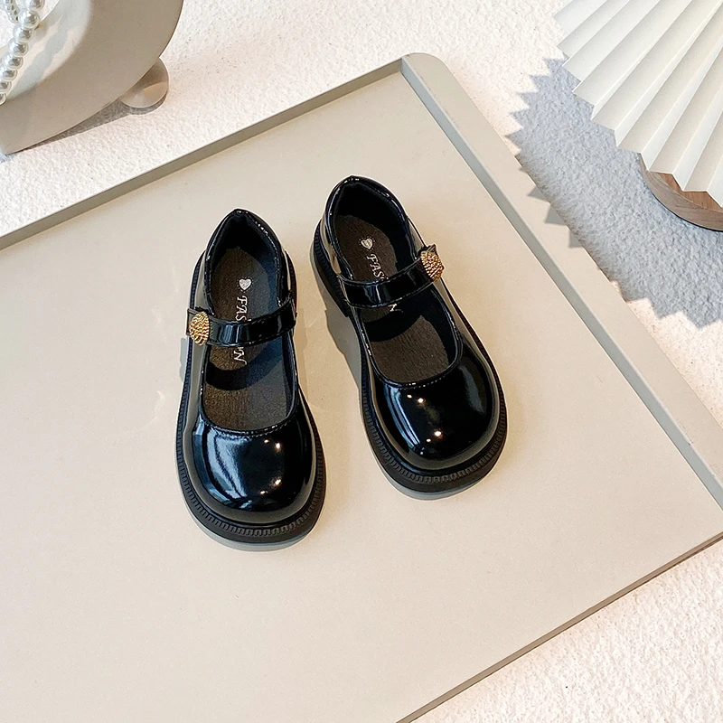 Leather Mary Jane Shoes for Little Girls Autumn Party