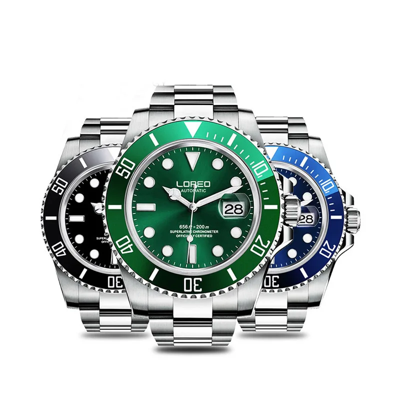 Mechanical Watch Diver Watch LOREO Automatic Sport Watch for Men Diving 200m