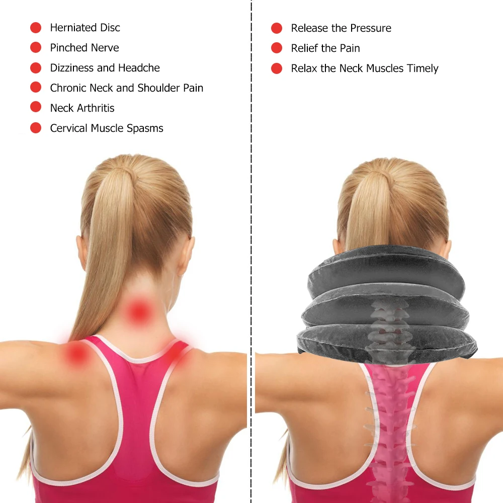 Inflatable Neck Tractor Relaxation Pillow Travel Soft Cervical Vertebra Traction Neck Relief Posture Correction Stretching Brace 5