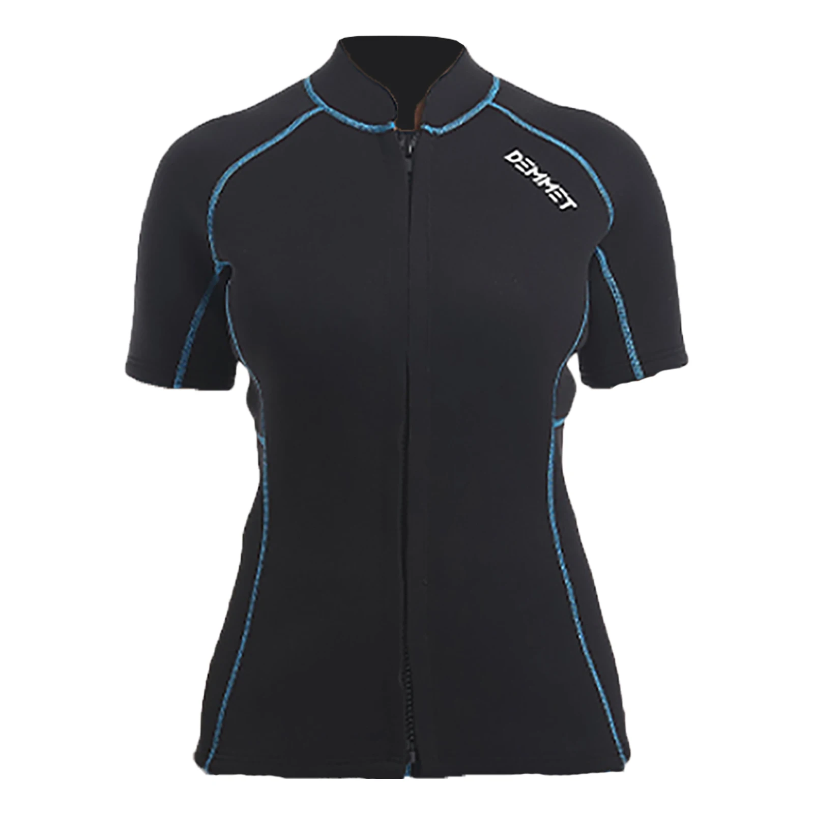 DEMMET Short Wetsuit Men Neoprene Diving Suit Split Sleeve Women Wet Suit Front Zip Spearfishing Swim Surfing Swimwear 1.5MM 3MM