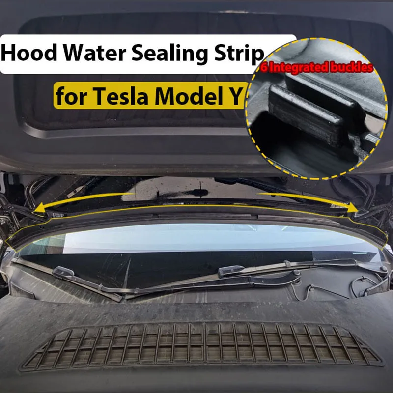 For Tesla Model Y Front Trunk Hood Water Seal Retaining Strips Weather  Rubber Air Vent Intake Protect Interior Accessories 2023