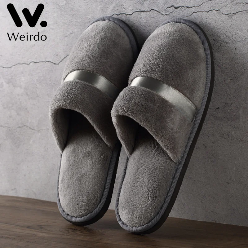 1Pair Disposable Winter Slipper Men Women Hotel Home Slippers Non-slip Portable Travel Sandals Coral Fleece Soft Warm Flip Flops