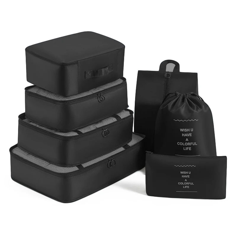 New 7Pcs Set Travel Storage Pouch Portable Clothing Suitcase Bag Tidy Organizer Items Unisex Multifunction Homeable Essential