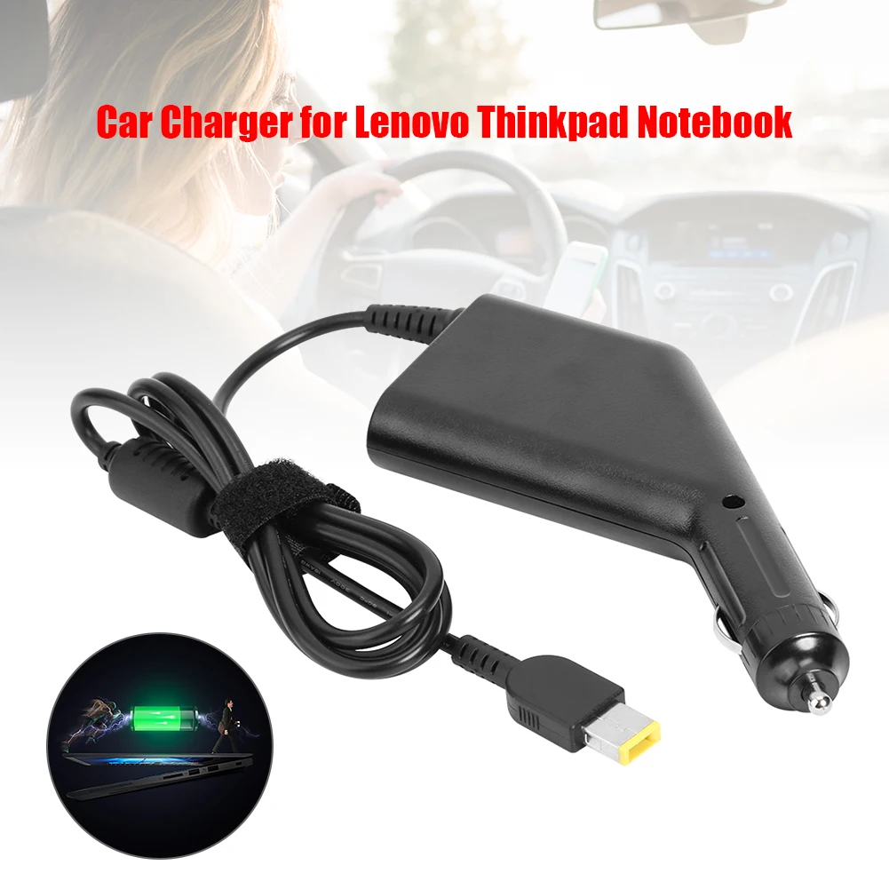 DC Notebook Car Charger 90W 20V 4.5A Power Adapter for Lenovo Thinkpad